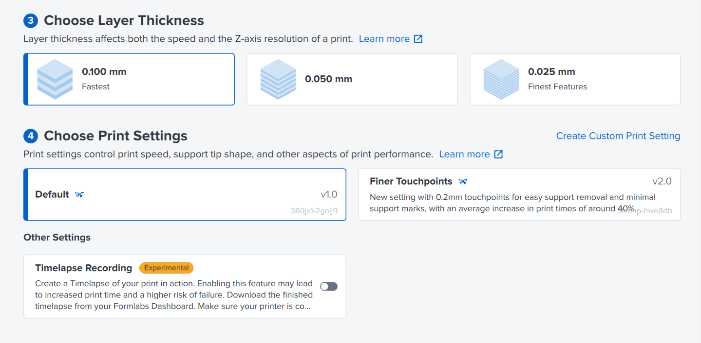 Layer thickness and print settings